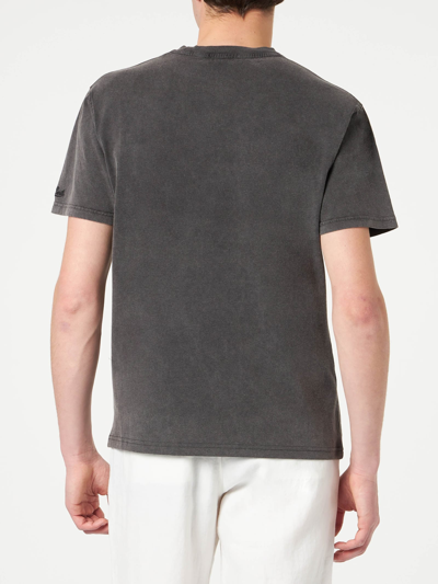 Mc2 Saint Barth Man Cotton T-shirt With Snoopy Dancer Print Peanuts® Special Edition In Black