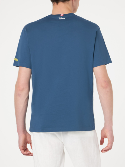 Mc2 Saint Barth Man Cotton T-shirt With Embroidery ©disney Special Edition In Blue