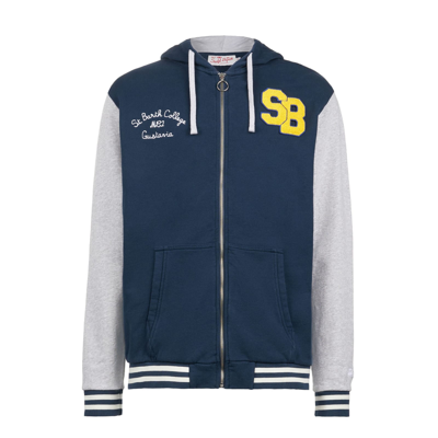 Mc2 Saint Barth Man Cotton Sweatshirt With Patch And Embroidery