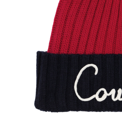 Shop Mc2 Saint Barth Man Beanie With Pompon In Red
