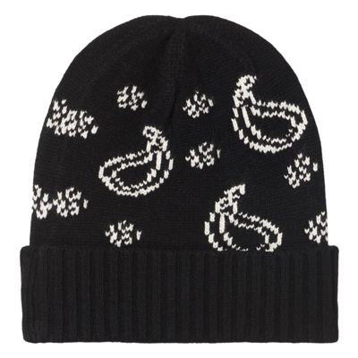Mc2 Saint Barth Man Beanie With Bandanna Print In Black