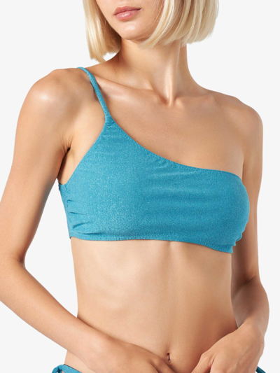 MC2 SAINT BARTH LUREX SKY ONE SHOULDER BRALETTE 