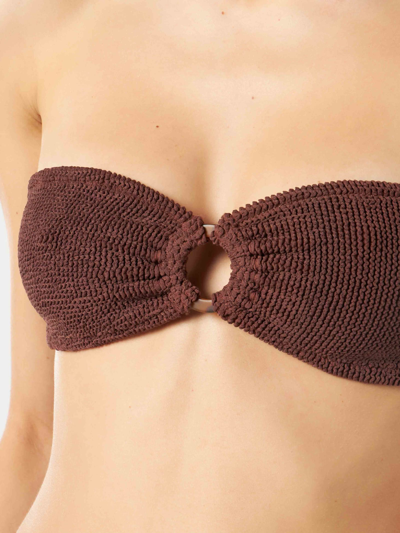 Mc2 Saint Barth Crinkle Brown Bandeau Top
