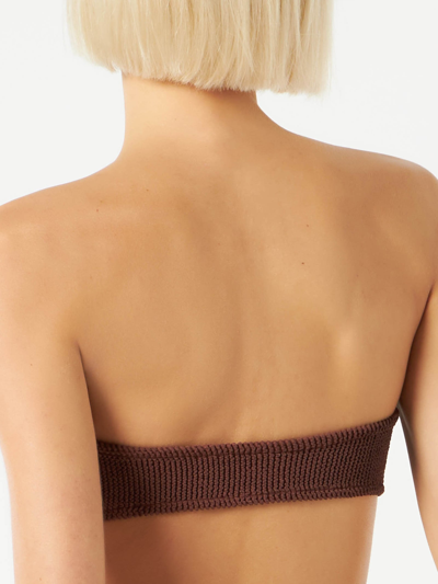 Mc2 Saint Barth Crinkle Brown Bandeau Top