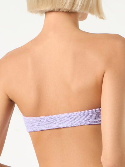 Shop Mc2 Saint Barth Crinkle Bandeau Top In Purple