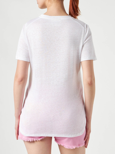 Mc2 Saint Barth Cotton T-shirt With Love St. Barth Embroidery In White