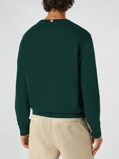 Mc2 Saint Barth Cotton Sweatshirt With Gentleman Cortina Writing In Green