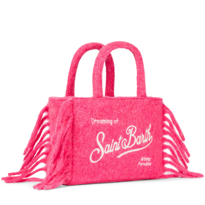 Shop Mc2 Saint Barth Colette Blanket Fluo Pink Handbag