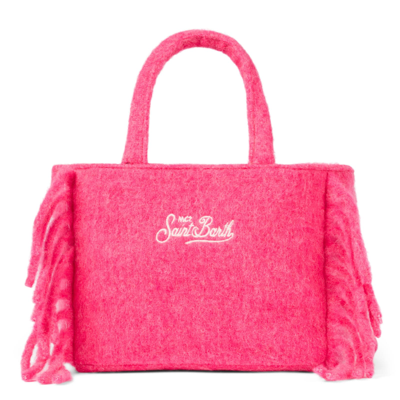 Shop Mc2 Saint Barth Colette Blanket Fluo Pink Handbag