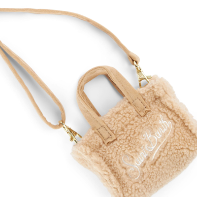 Shop Mc2 Saint Barth Beige Teddy Key Holder In White