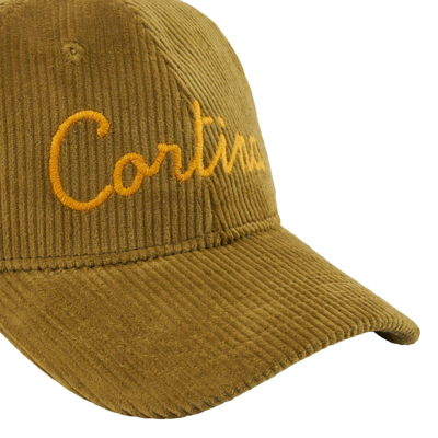 Shop Mc2 Saint Barth Baseball Corduroy Cap With Cortina Embroidery In Green