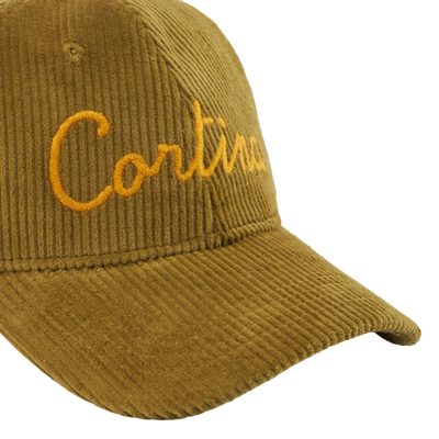Mc2 Saint Barth Baseball Corduroy Cap With Cortina Embroidery In Green