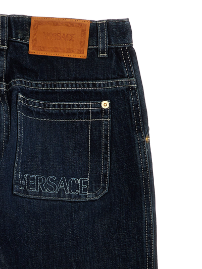 Shop Versace Medusa Jeans In Blue