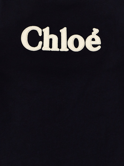 Shop Chloé Logo Embroidery T-shirt In Blue
