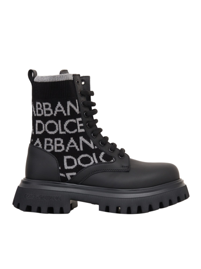 Shop Dolce & Gabbana Logo Ankle Boots In Black