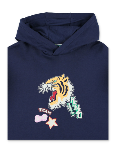 Shop Kenzo Hoodie Tiger In Blue