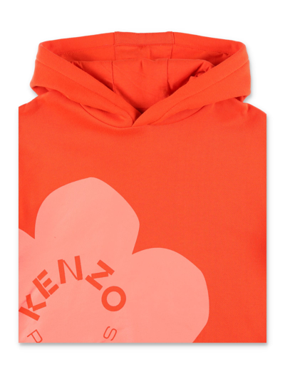Shop Kenzo Hoodie Flower In Orange