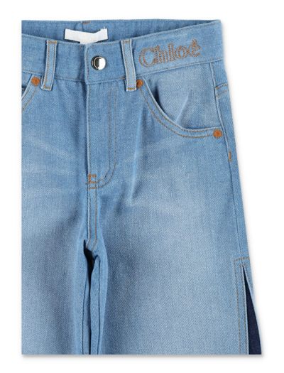 Shop Chloé Denim Bicolor Jeans In Blue