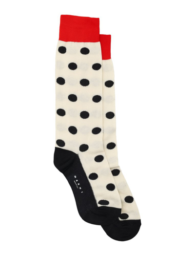 Shop Valentino Marni Polka Dot Intarsia Knit Socks In Multi