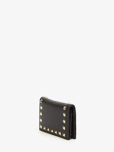 Valentino Rockstud Wallet In Black