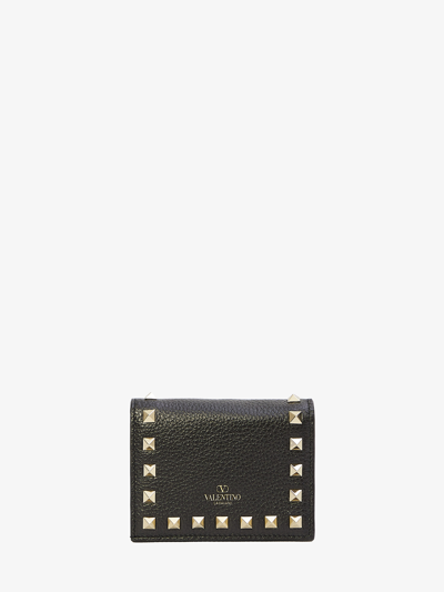 Valentino Rockstud Wallet In Black