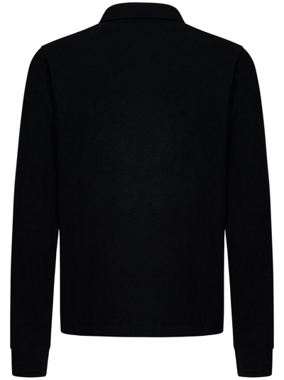 Shop James Perse Polo Shirt In Black