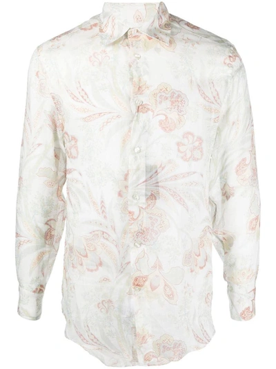 Shop Etro Floral Print Shirt In White