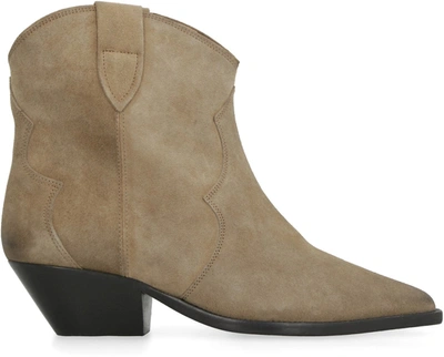 Shop Isabel Marant Dewina Suede Ankle Boots In Turtledove