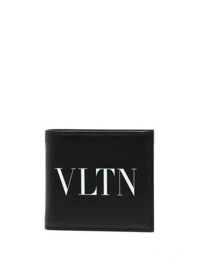 Shop Valentino Garavani Vltn Leather Bifold Wallet In Black