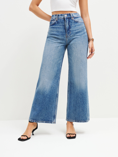 Shop Reformation Cary High Rise Slouchy Wide Leg Cropped Jeans In Colorado
