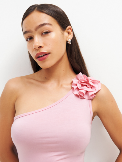 Shop Reformation Camellia Knit Top In Babygirl