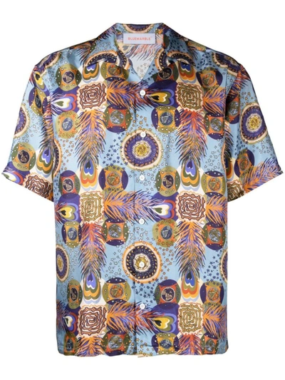 Shop Bluemarble Printed Silk Shirt In Multicolour