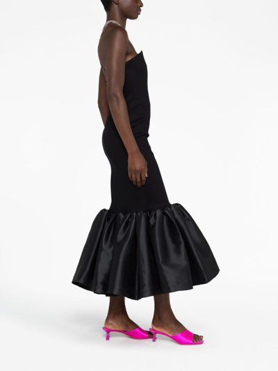 Shop Marques' Almeida Peplum Midi Dress In Black