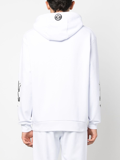 Plein Sport Thunder Tiger Graphic-print Hoodie In White