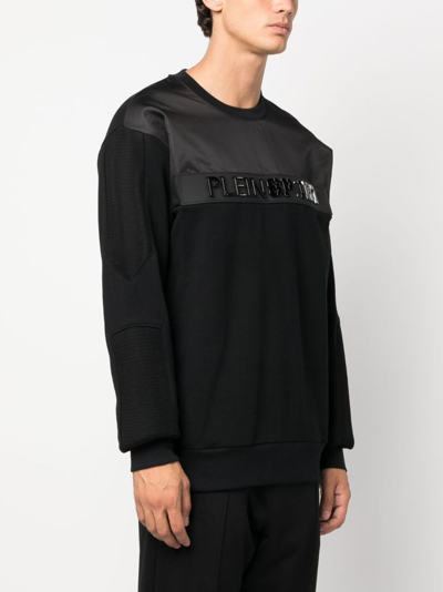 Shop Plein Sport Logo-lettering Cotton Sweatshirt In Black