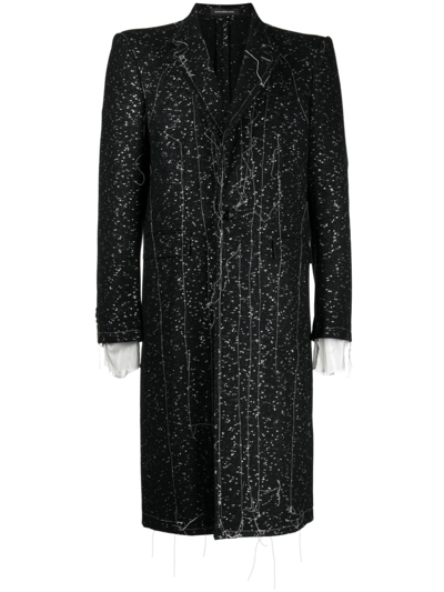Shop Nicolas Andreas Taralis Exposed-seam Single-breasted Coat In Black