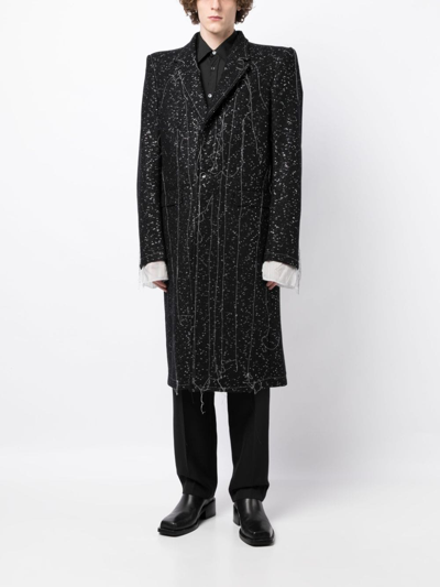 Nicolas Andreas Taralis Exposed-seam Single-breasted Coat In Black