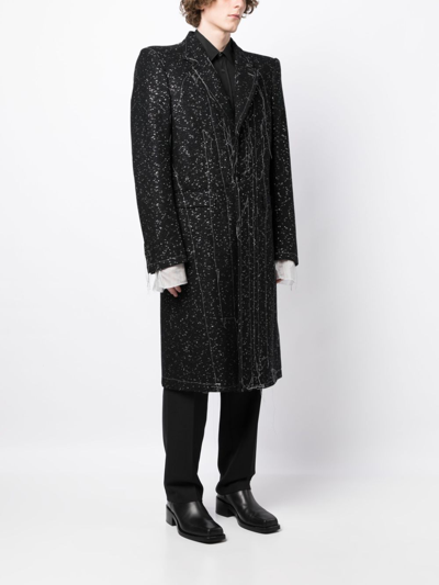 Shop Nicolas Andreas Taralis Exposed-seam Single-breasted Coat In Black