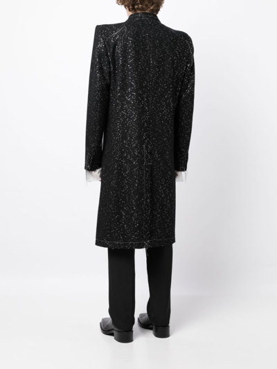 Nicolas Andreas Taralis Exposed-seam Single-breasted Coat In Black