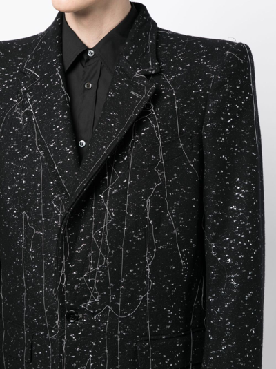 Nicolas Andreas Taralis Exposed-seam Single-breasted Coat In Black