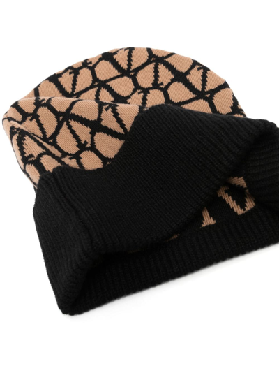 Valentino Toile Iconographe Cashmere Beanie In Neutrals