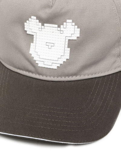 Mostly Heard Rarely Seen 8-bit Bear-motif Cotton Cap In Grey