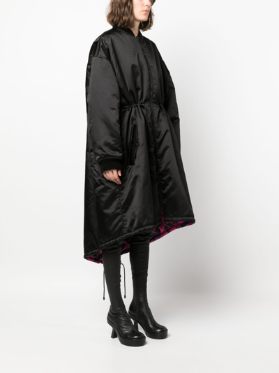 Shop Alexandre Vauthier Drawstring-waist Oversized Coat In Black