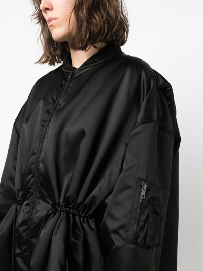 Shop Alexandre Vauthier Drawstring-waist Oversized Coat In Black
