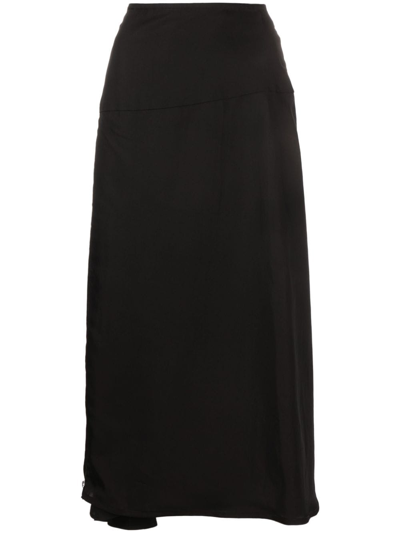Shop Jil Sander Zip-embellished Midi Skirt In Black