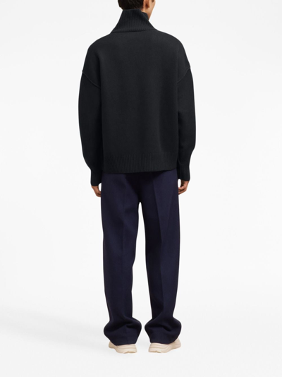 Ami Alexandre Mattiussi Ami De Coeur High-neck Jumper In Black