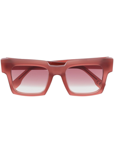 Shop Retrosuperfuture Palazzo Square-frame Sunglasses In Red