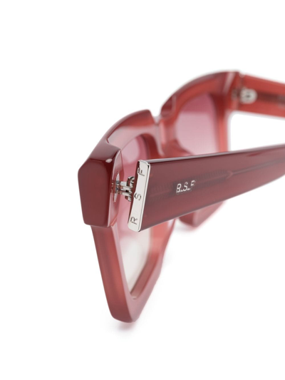Shop Retrosuperfuture Palazzo Square-frame Sunglasses In Red