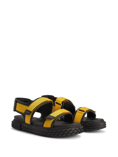 Shop Giuseppe Zanotti Frankie Touch-strap Leather Sandals In Black