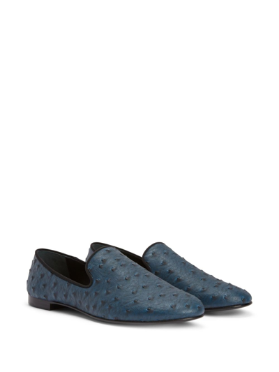 Shop Giuseppe Zanotti Seymour Leather Loafers In Blue
